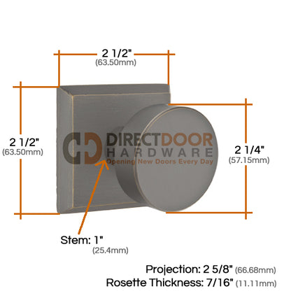 Emtek Sandcast Round Door Knob with Style 6 Rosette