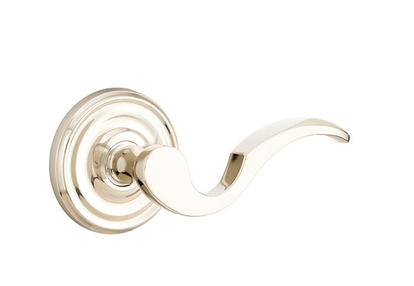 Emtek Cortina Lever with Regular Rosette - Polished Nickel