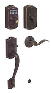 Schlage Camelot Keyless Handleset - Aged Bronze Shown