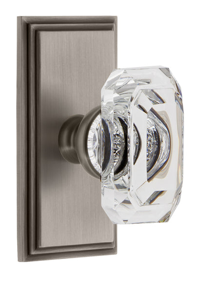 Grandeur Carre Plate with Baguette Clear Knob