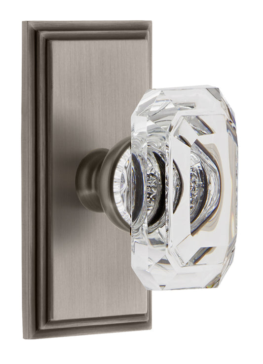 Grandeur Carre Plate with Baguette Clear Knob