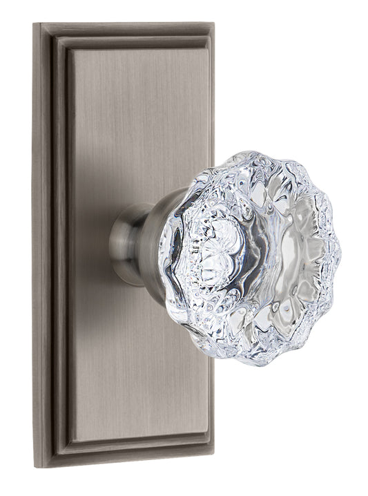 Grandeur Carre Plate with Fontainebleau Knob