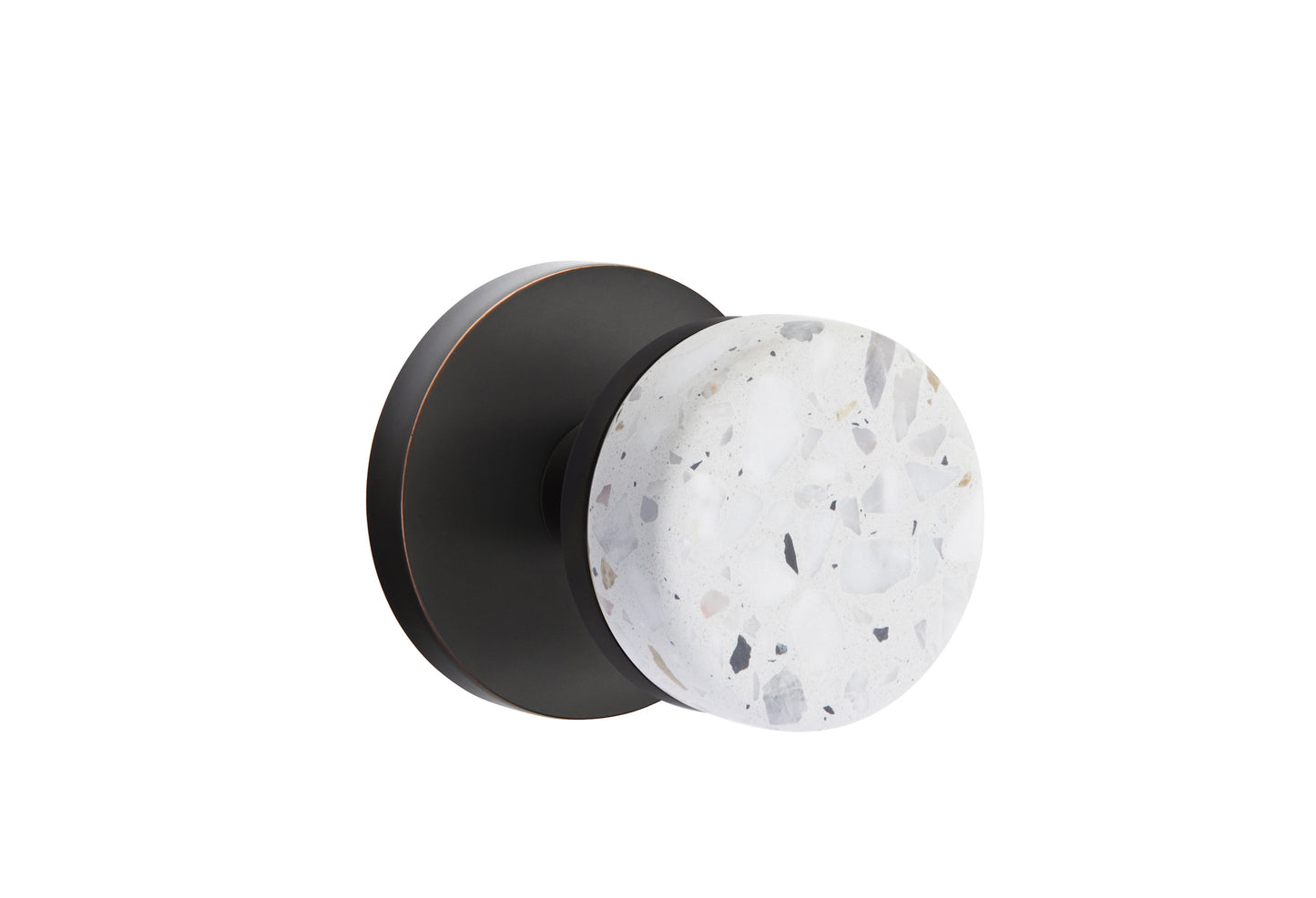 Emtek Light Terrazzo Interior Mortise Knob with Disk Rosette