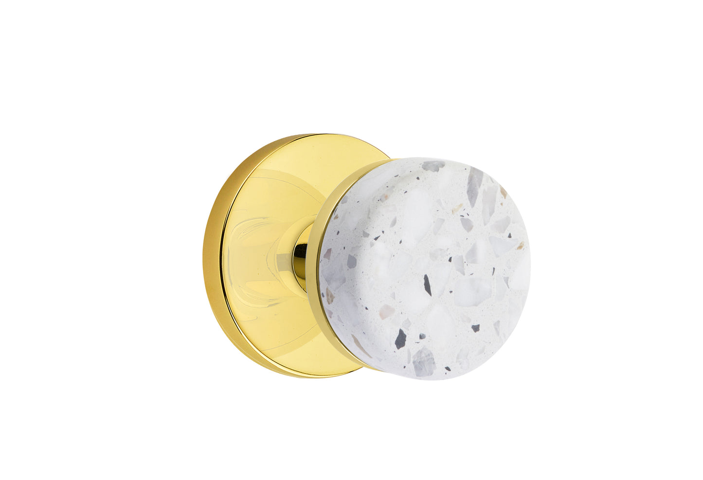 Emtek Light Terrazzo Interior Mortise Knob with Disk Rosette