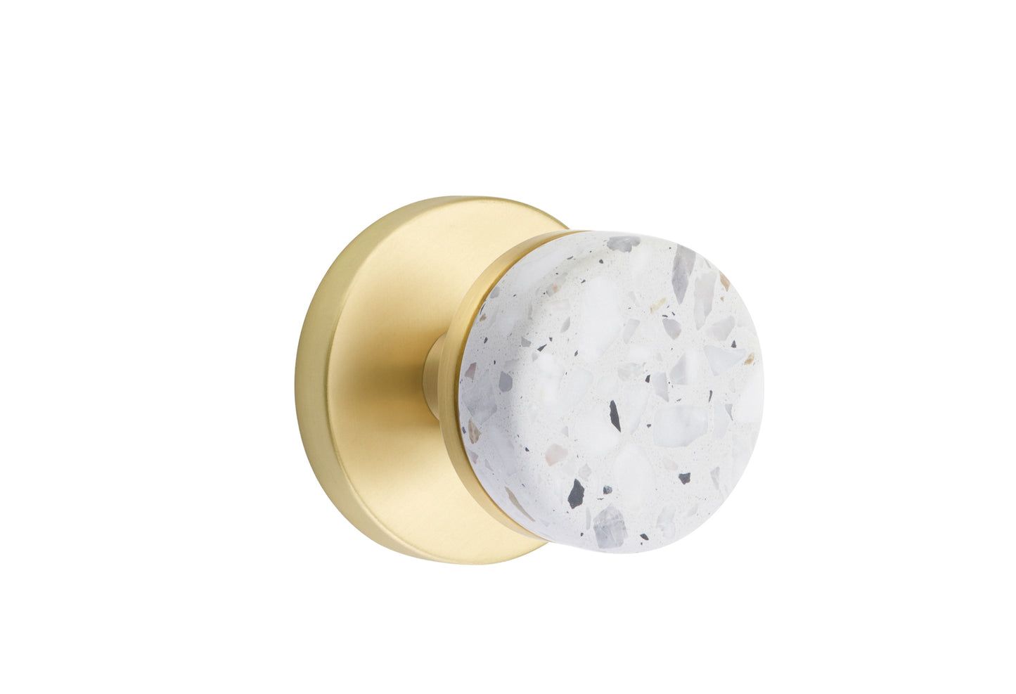 Emtek Light Terrazzo Interior Mortise Knob with Disk Rosette