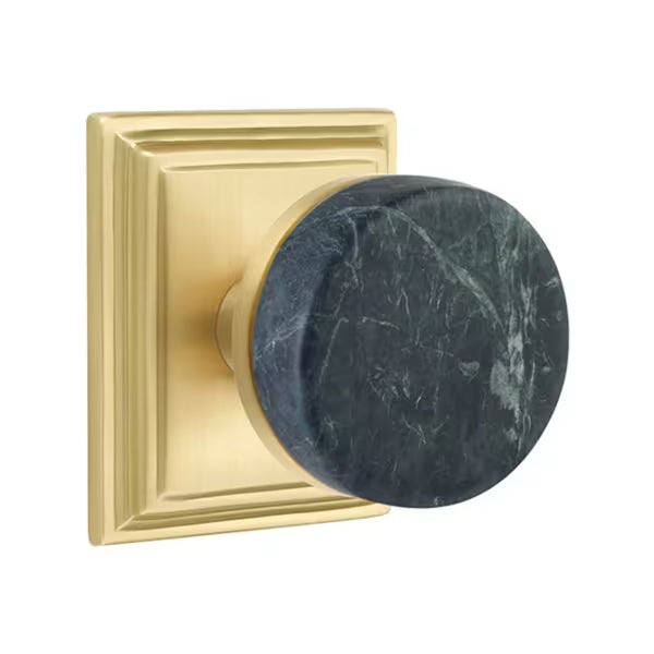 Emtek Green Marble Interior Mortise Knob with Wilshire Rosette