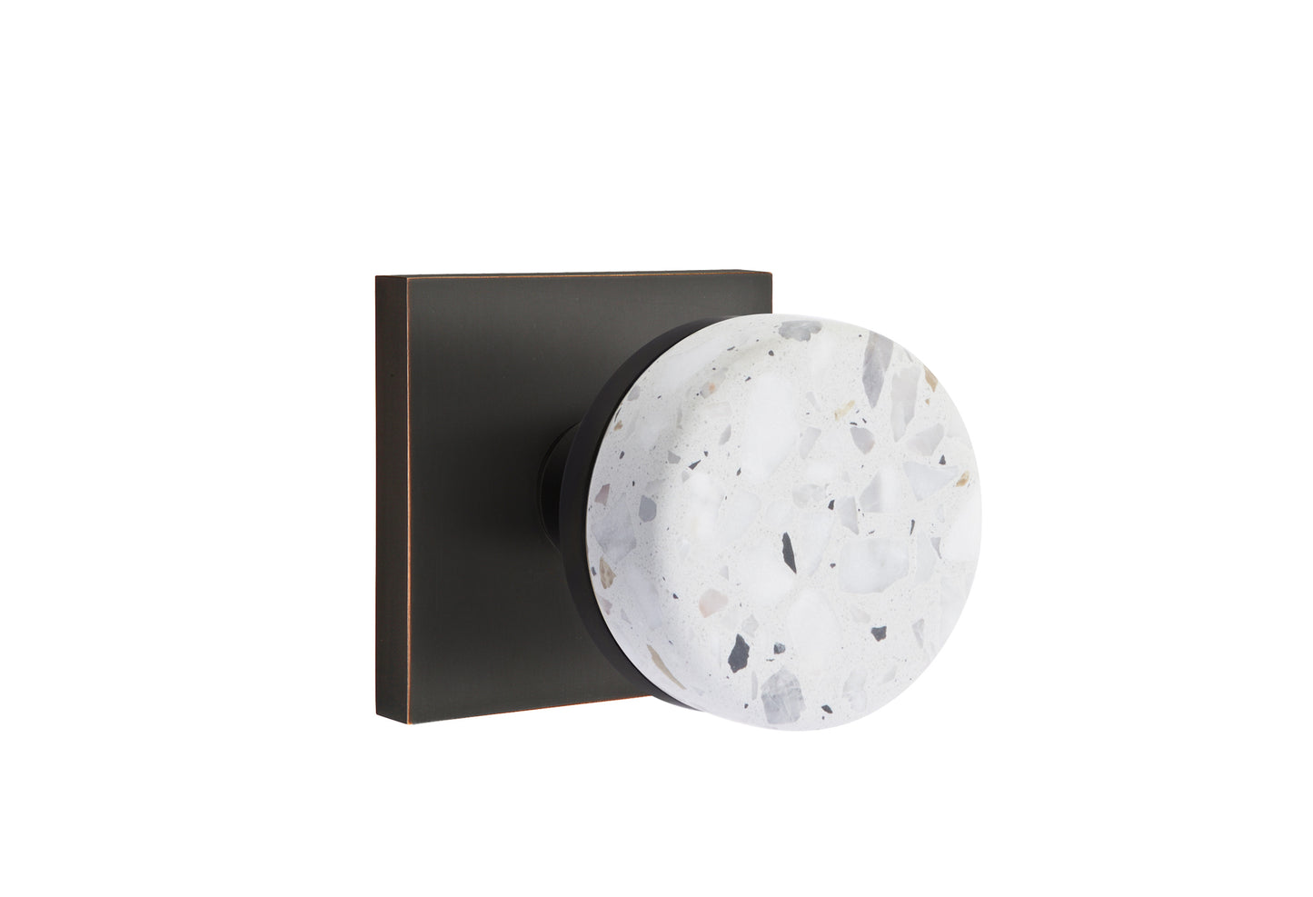 Emtek Light Terrazzo Interior Mortise Knob with Square Rosette