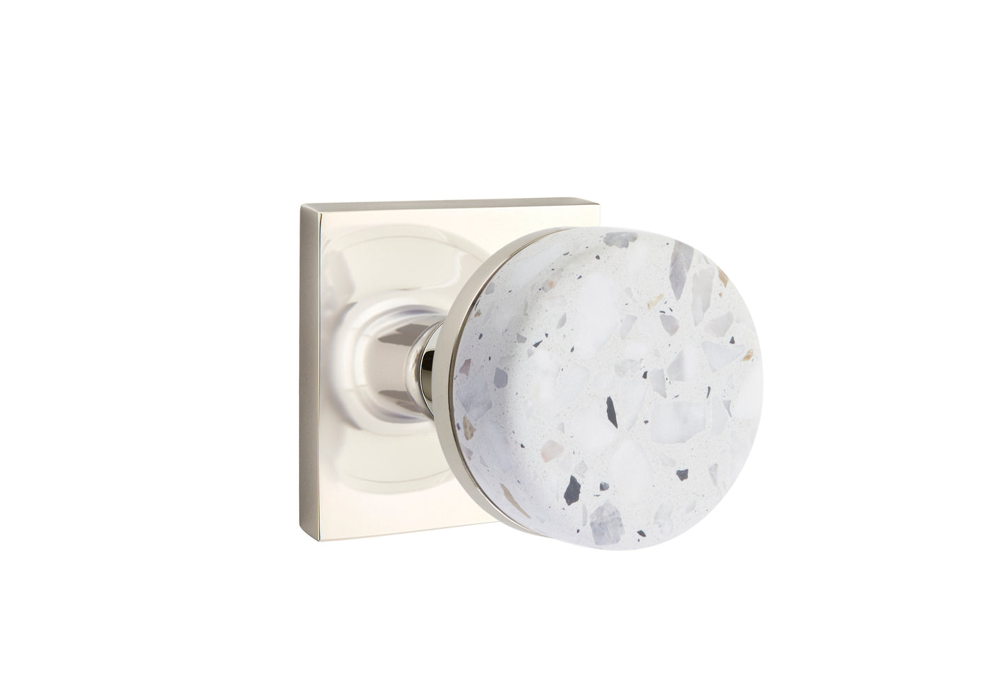 Emtek Light Terrazzo Interior Mortise Knob with Square Rosette