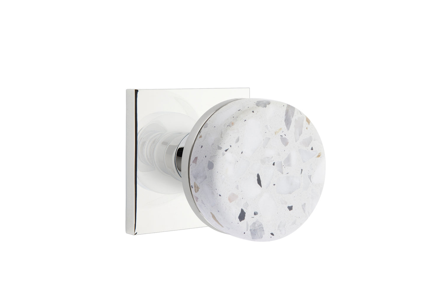 Emtek Light Terrazzo Interior Mortise Knob with Square Rosette