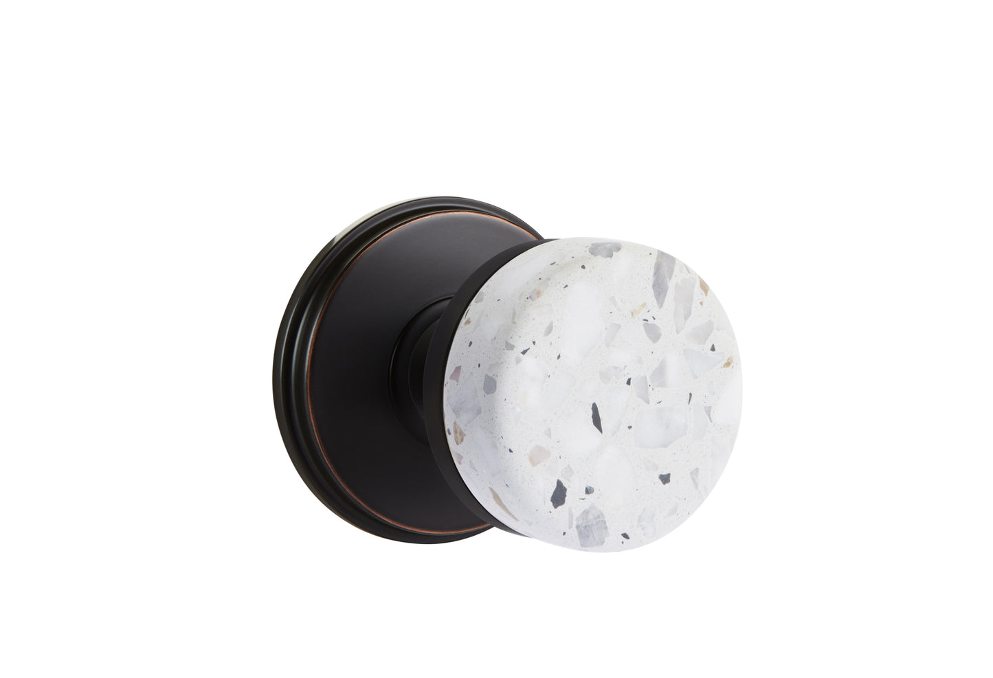 Emtek Light Terrazzo Interior Mortise Knob with Watford Rosette