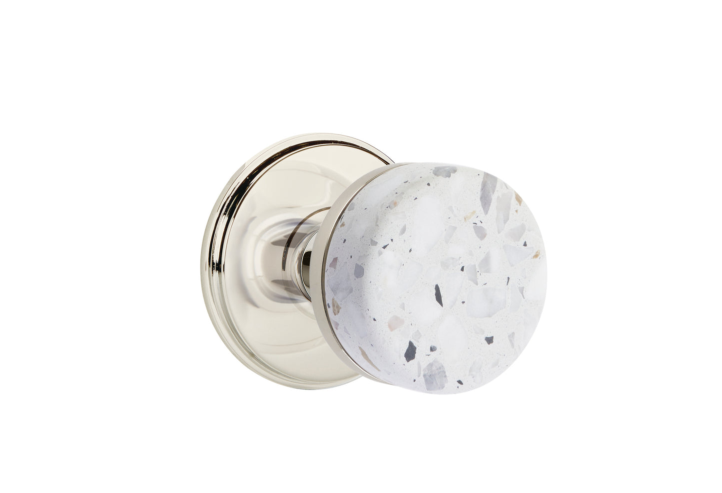Emtek Light Terrazzo Interior Mortise Knob with Watford Rosette
