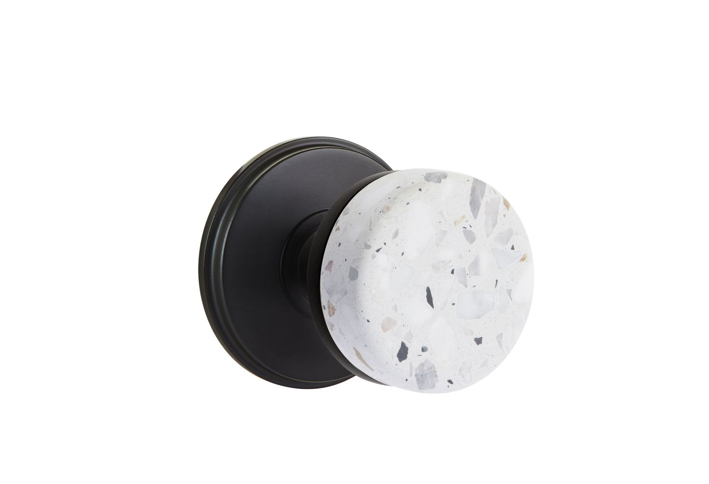 Emtek Light Terrazzo Interior Mortise Knob with Watford Rosette