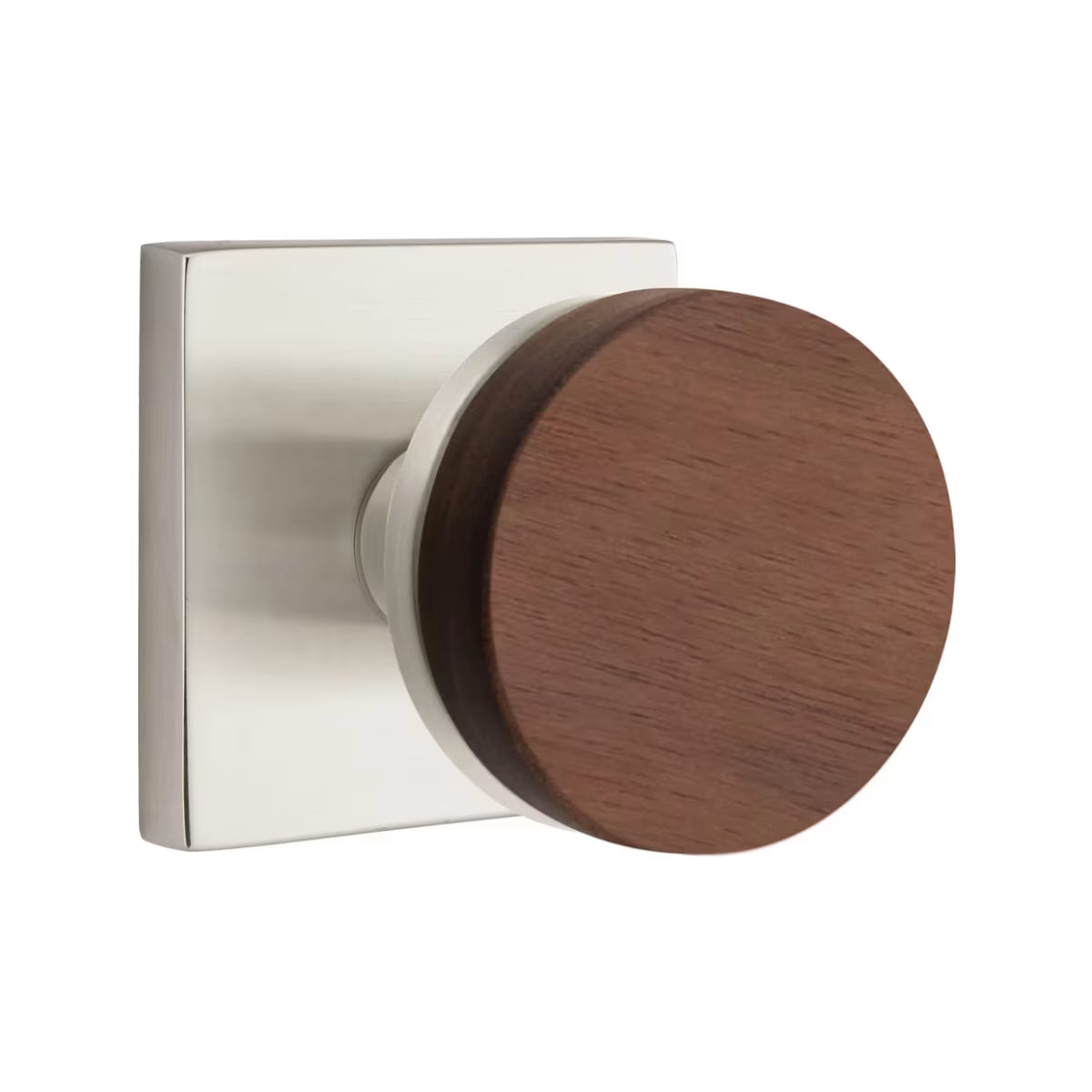 Emtek Walnut Interior Mortise Knob with Square Rosette