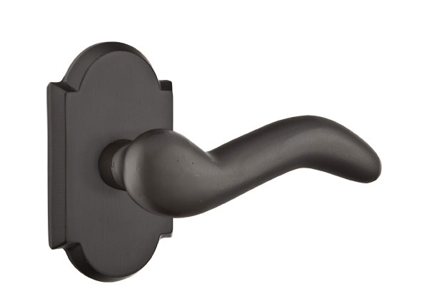 Emtek Sandcast Bronze Cody Lever with Style 1 Rosette