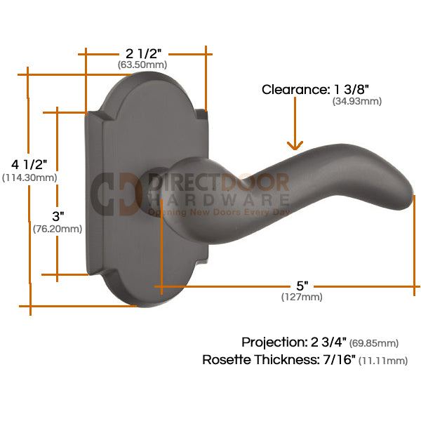 Emtek Sandcast Bronze Cody Lever with Style 1 Rosette