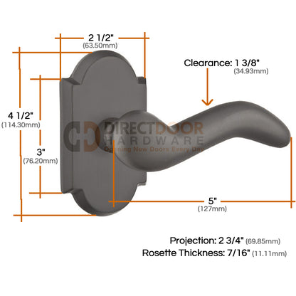 Emtek Sandcast Bronze Cody Lever with Style 1 Rosette