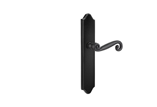 Emtek Configuration 5 - 2x10" Concord Multipoint Lock Trim Flat Black with Rustic Lever