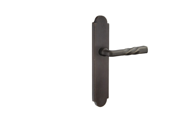Emtek Configuration 6 Sandcast Arched 2x10 Multi Point Lock Trim Montrose Lever