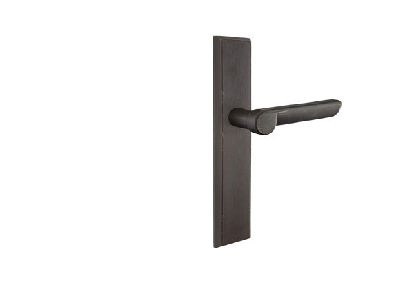 Emtek Configuration 7 Sandcast Rectangular 2x10 Multi Point Lock Trim Aurora Lever