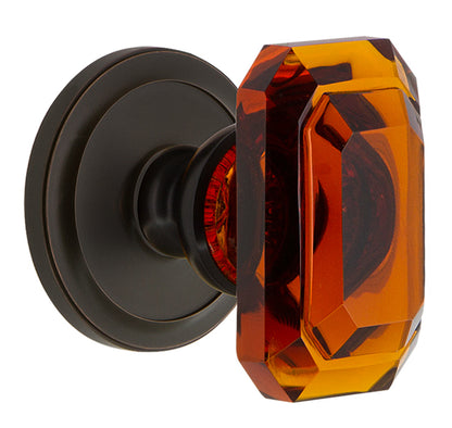 Grandeur Circulaire Rosette with Baguette Amber Knob