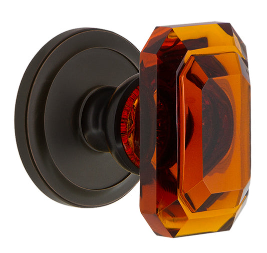 Grandeur Circulaire Rosette with Baguette Amber Knob