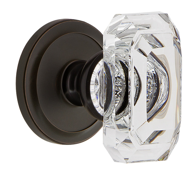 Grandeur Circulaire Rosette with Baguette Clear Knob