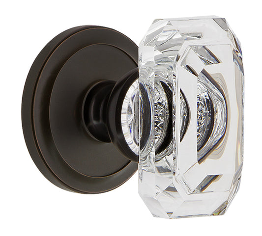 Grandeur Circulaire Rosette with Baguette Clear Knob