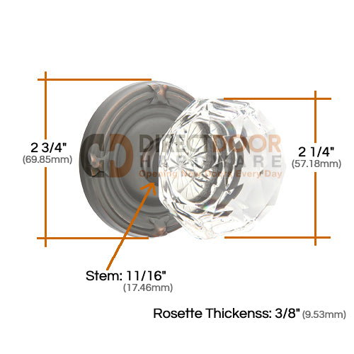 Emtek Diamond Crystal with Ribbon & Reed Rosette