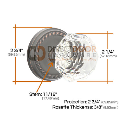 Emtek Diamond Crystal with Rope Rosette