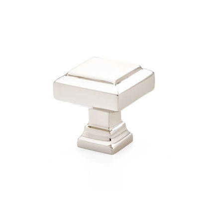 Emtek Geometric Square 1 5/8 Inch Cabinet Knob Polished Nickel