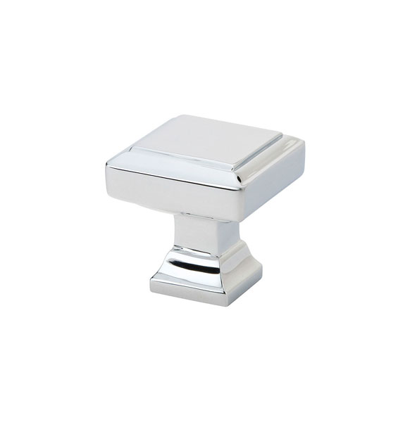 Emtek Geometric Square 1 5/8 Inch Cabinet Knob Polished Chrome
