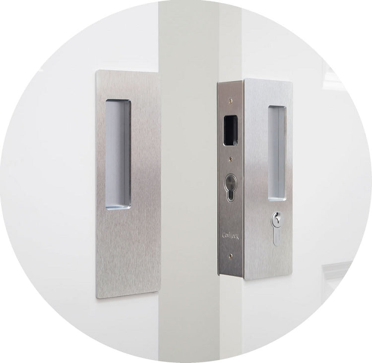 CL400D Privacy Bi-Parting Pocket Door Lock - Satin Chrome