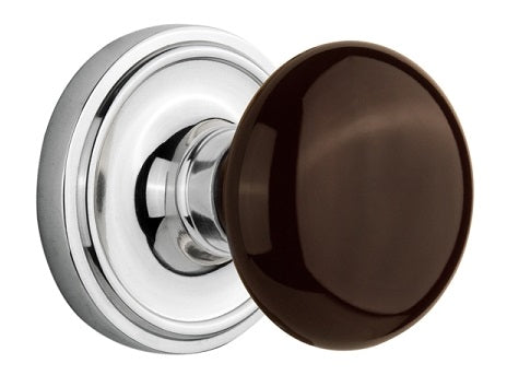 Nostalgic Warehouse Classic Rosette with Brown Porcelain Knob