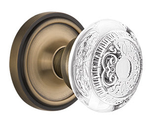 Nostalgic Warehouse Classic Rosette with Egg and Dart Crystal Knob