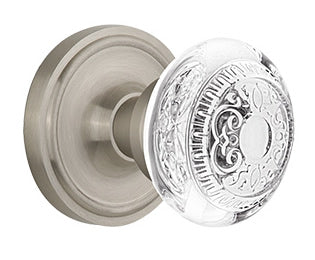 Nostalgic Warehouse Classic Rosette with Egg and Dart Crystal Knob