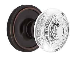 Nostalgic Warehouse Classic Rosette with Egg and Dart Crystal Knob - Timeless Bronze