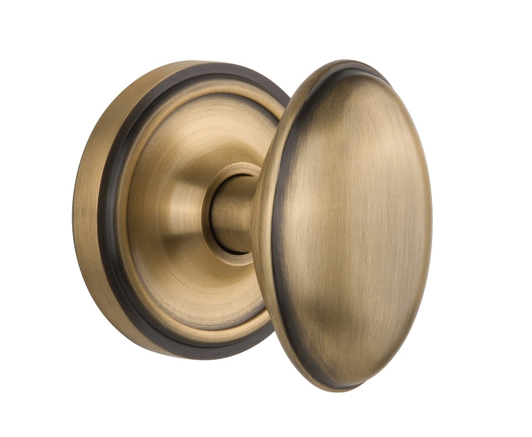 Nostalgic Warehouse Homestead Knob with Classic Rosette - Antique Brass ( All Mortise Come W/ Keyhole )