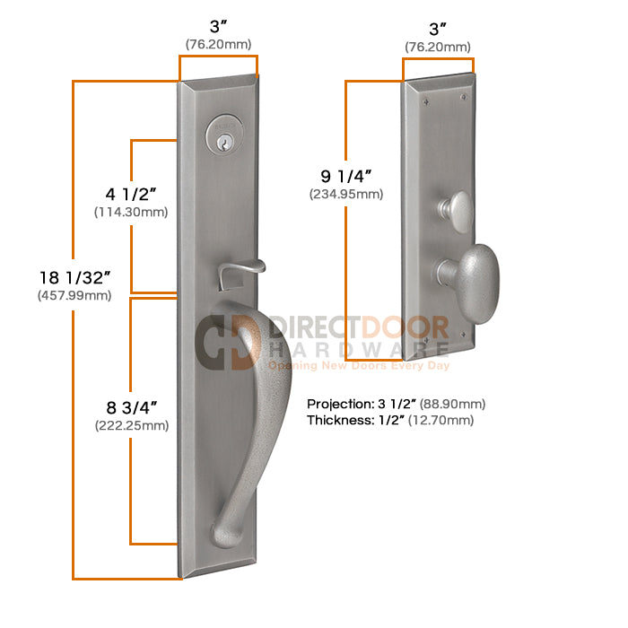 Baldwin Cody Emergency Egress Full Escutcheon Handleset 6403
