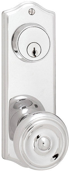 Emtek Colonial Sideplate - Waverly Knob - Polished Chrome