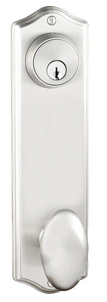 Emtek Colonial Sideplate Lock - Egg Knob - Satin Nickel