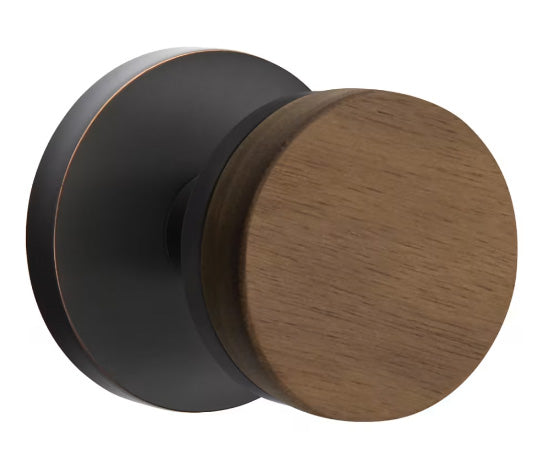 Emtek Conical Walnut Knob with Disk Rosette