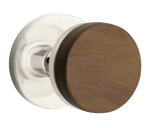 Emtek Conical Walnut Knob with Disk Rosette