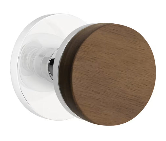 Emtek Conical Walnut Knob with Disk Rosette