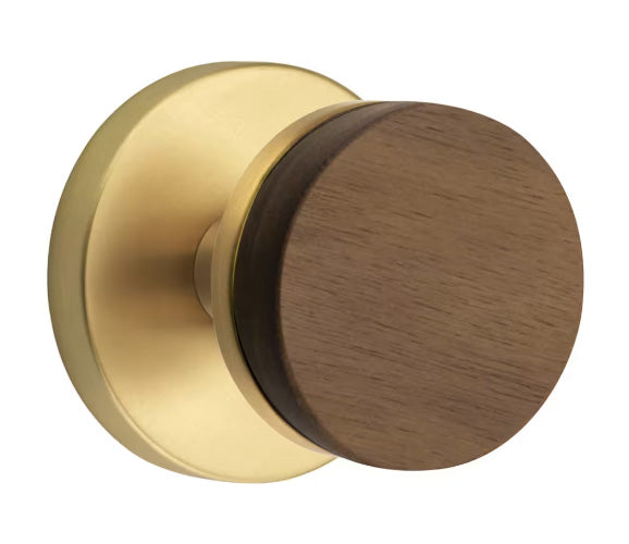 Emtek Walnut Interior Mortise Knob with Disk Rosette