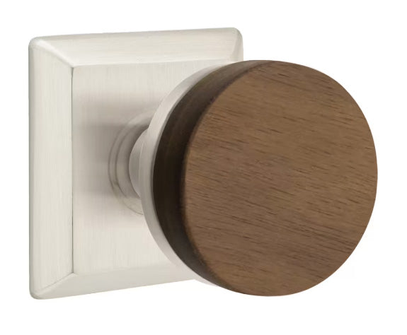 Emtek Conical Walnut Knob with Quincy Rosette