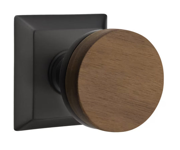 Emtek Conical Walnut Knob with Quincy Rosette