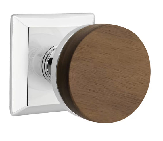 Emtek Walnut Interior Mortise Knob with Quincy Rosette