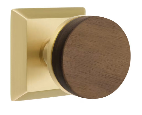 Emtek Walnut Interior Mortise Knob with Quincy Rosette