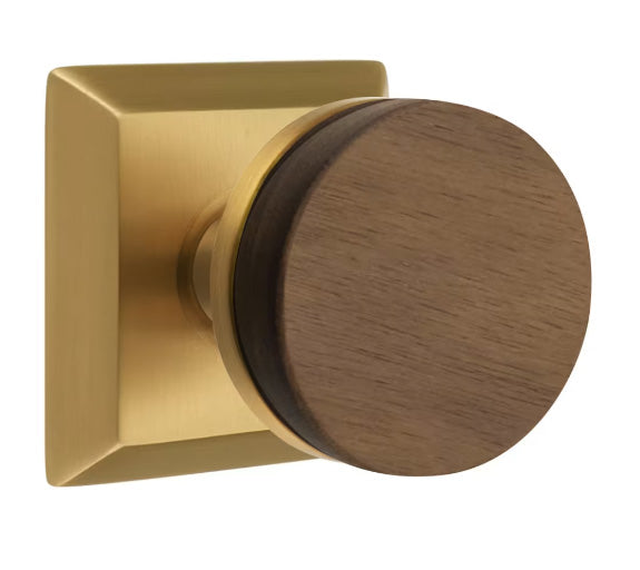 Emtek Conical Walnut Knob with Quincy Rosette