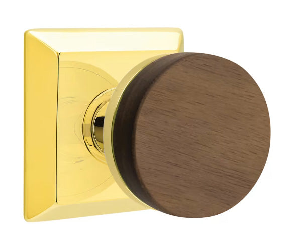Emtek Walnut Interior Mortise Knob with Quincy Rosette